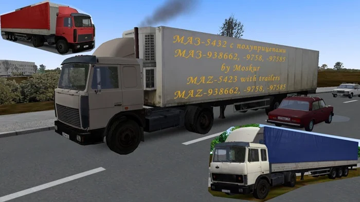 Omsi2 – Maz-5432 with Semitrailers Maz-938662, -9758, -97585 for Traffic